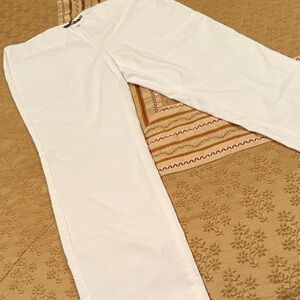 NWOT Crosby Crisp White Pants, Elastic Waist, Rayon Blend, 12
